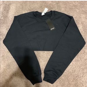 Nastygal Black Cropped Sweatshirt